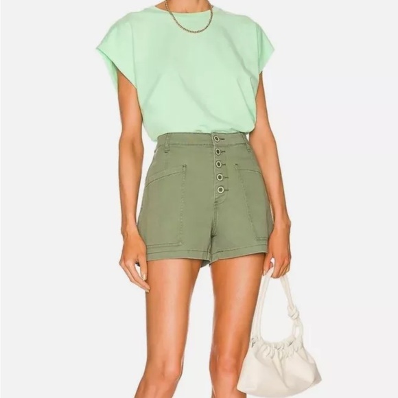 Pistola Women's Green Button-Up cotton Shorts size‎ 26 - Picture 1 of 7